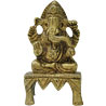 Brass Small Ganesha Idol Sitting on Bajoth