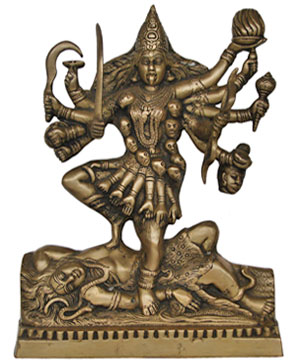 Evocative Brass Mahakali Figure